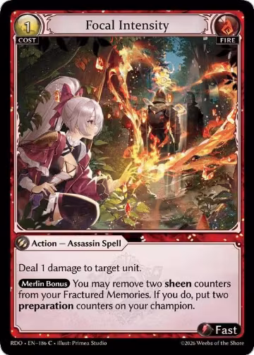 Focal Intensity (Curio Foil) (186), Radiant Origins — Grand Archive card price