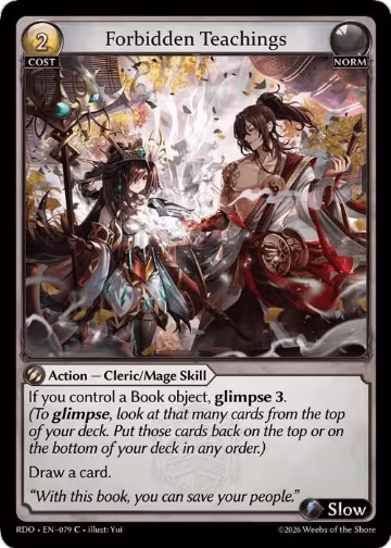 Forbidden Teachings (Curio Foil) (079), Radiant Origins — Grand Archive card price