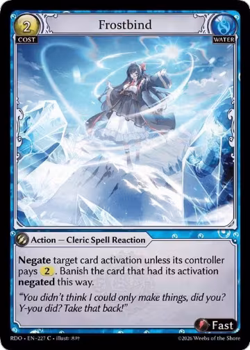 Frostbind (Curio Foil) (227), Radiant Origins — Grand Archive card price