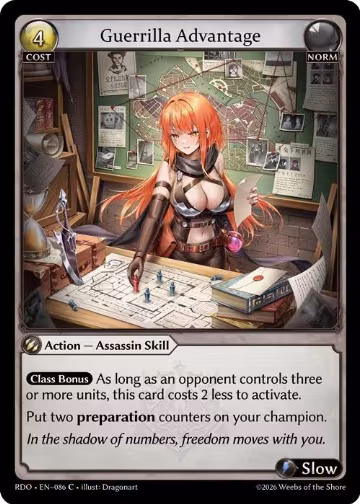 Guerrilla Advantage (Curio Foil) (086), Radiant Origins — Grand Archive card price