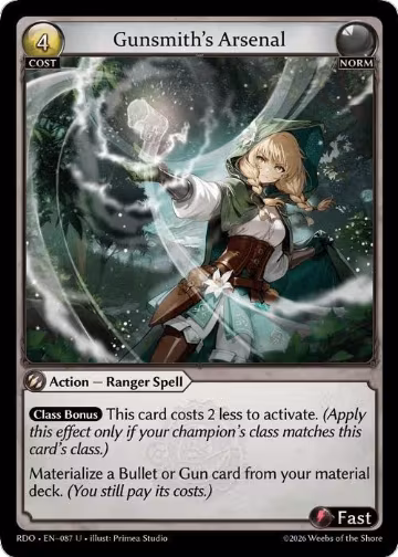 Gunsmith's Arsenal (Curio Foil) (087), Radiant Origins — Grand Archive card price