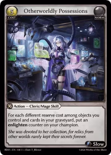 Otherworldly Possessions (Curio Foil) (108), Radiant Origins — Grand Archive card price