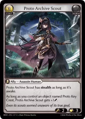 Proto Archive Scout (Curio Foil) (117), Radiant Origins — Grand Archive card price