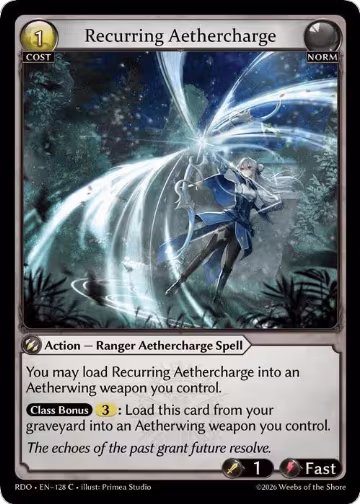 Recurring Aethercharge (Curio Foil) (128), Radiant Origins — Grand Archive card price