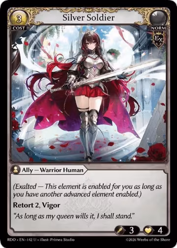 Silver Soldier (Curio Foil) (142), Radiant Origins — Grand Archive card price