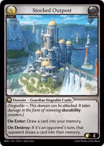 Stocked Outpost (Curio Foil) (154), Radiant Origins — Grand Archive card price