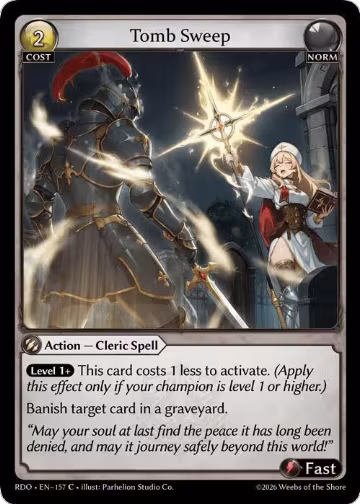 Tomb Sweep (Curio Foil) (157), Radiant Origins — Grand Archive card price