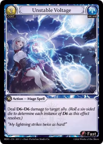 Unstable Voltage (Curio Foil) (309), Radiant Origins — Grand Archive card price