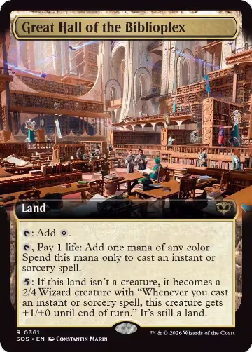 Great Hall of the Biblioplex (Extended Art) (361), Secrets of Strixhaven — Magic card price