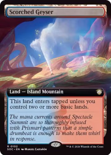 Scorched Geyser (Extended Art) (102), Commander: Secrets of Strixhaven — Magic card price