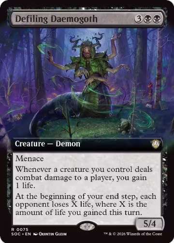 Defiling Daemogoth (Extended Art) (75), Commander: Secrets of Strixhaven — Magic card price