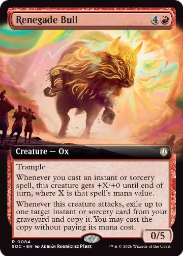 Renegade Bull (Extended Art) (84), Commander: Secrets of Strixhaven — Magic card price