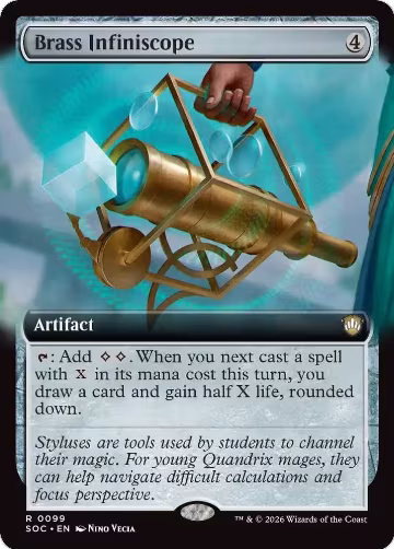 Brass Infiniscope (Extended Art) (99), Commander: Secrets of Strixhaven — Magic card price