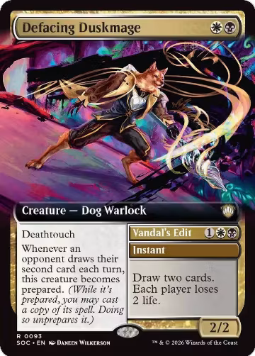 Defacing Duskmage (Extended Art) (93), Commander: Secrets of Strixhaven — Magic card price