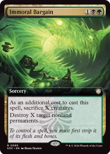 Immoral Bargain (Extended Art) (95), Commander: Secrets of Strixhaven — Magic card price
