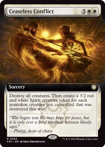 Ceaseless Conflict (Extended Art) (62), Commander: Secrets of Strixhaven — Magic card price