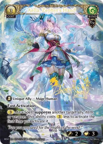 Aella, Zephyr's Hand (CSR) (252), Radiant Origins — Grand Archive card price