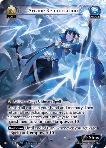 Arcane Renunciation (299), Radiant Origins — Grand Archive card price