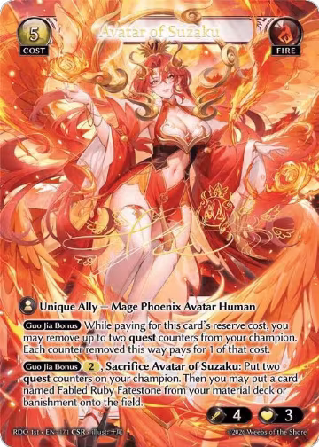 Avatar of Suzaku (CSR) (171), Radiant Origins — Grand Archive card price