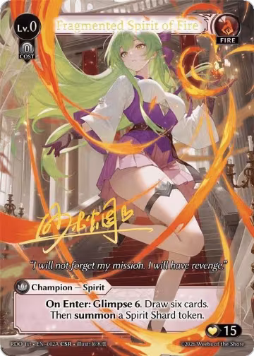 Fragmented Spirit of Fire (002A) (002A), Radiant Origins — Grand Archive card price