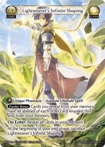 Lightweaver's Infinite Shaping (354), Radiant Origins — Grand Archive card price