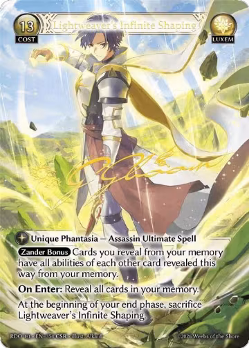 Lightweaver's Infinite Shaping (CSR) (354), Radiant Origins — Grand Archive card price