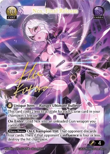 Nox, Final Release (CSR) (402), Radiant Origins — Grand Archive card price