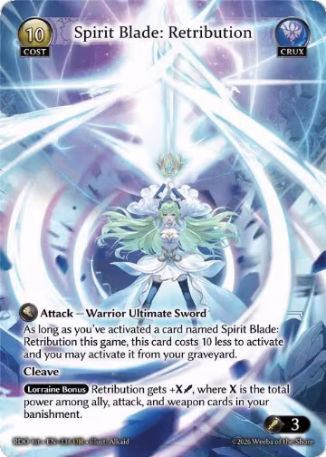 Spirit Blade: Retribution (334), Radiant Origins — Grand Archive card price