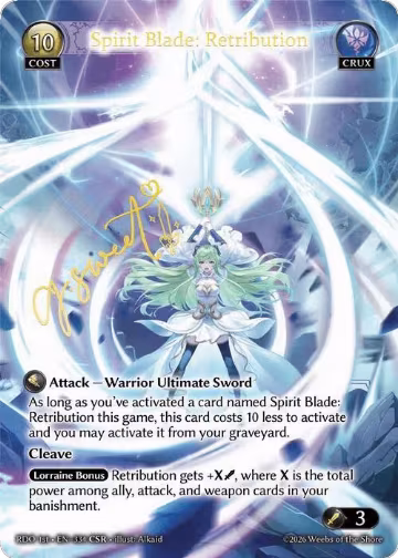 Spirit Blade: Retribution (CSR) (334), Radiant Origins — Grand Archive card price