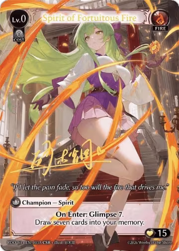 Spirit of Fortuitous Fire (003A) (003A), Radiant Origins — Grand Archive card price
