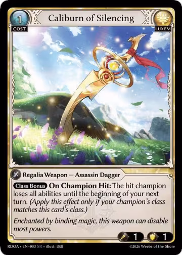 Caliburn of Silencing (003), Radiant Origins — Grand Archive card price