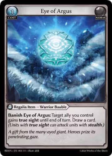 Eye of Argus (005), Radiant Origins — Grand Archive card price