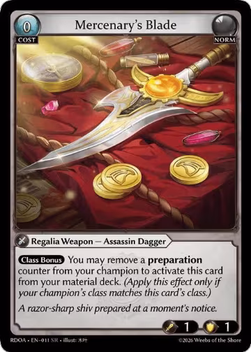 Mercenary's Blade (011), Radiant Origins — Grand Archive card price