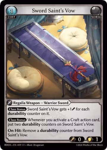 Sword Saint's Vow (019), Radiant Origins — Grand Archive card price