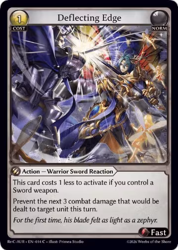 Deflecting Edge (014), Mordred Re: Collection, Aurelian Regent — Grand Archive card price
