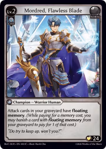 Mordred, Flawless Blade (003), Mordred Re: Collection, Aurelian Regent — Grand Archive card price
