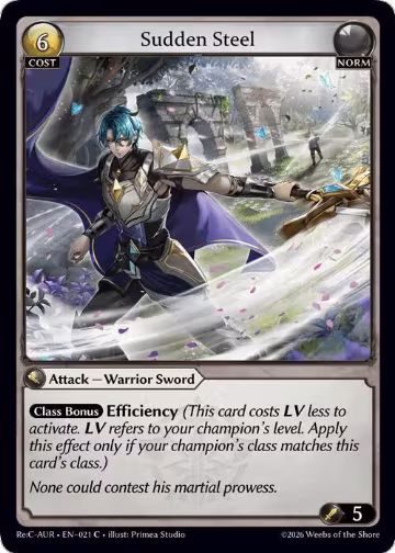 Sudden Steel (021), Mordred Re: Collection, Aurelian Regent — Grand Archive card price