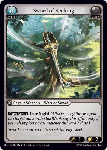 Sword of Seeking (010), Mordred Re: Collection, Aurelian Regent — Grand Archive card price