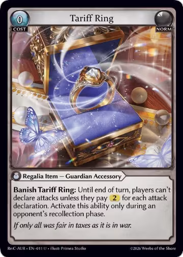 Tariff Ring (011), Mordred Re: Collection, Aurelian Regent — Grand Archive card price
