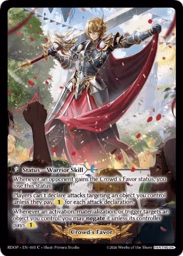 Crowd's Favor (005) (005), Radiant Origins: Pantheon — Grand Archive card price