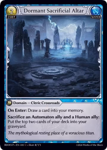 Dormant Sacrificial Altar (005), Radiant Origins Event Pack — Grand Archive card price