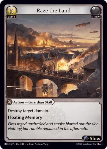 Raze the Land (014), Radiant Origins Event Pack — Grand Archive card price