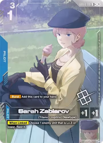 Sarah Zabiarov (Store Tournament Winner Pack 04) (GD03-087), Gundam Promotional Cards — Gundam card price