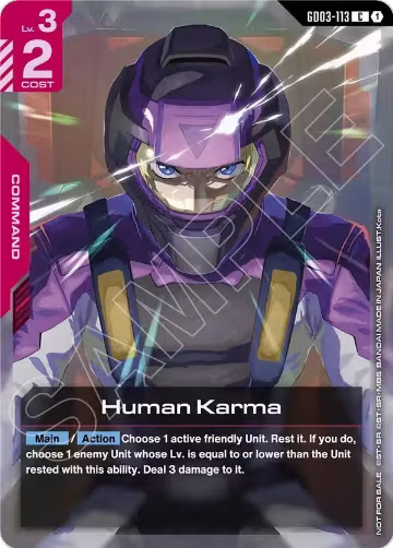 Human Karma (Store Tournament Participant Pack 04) (GD03-113), Gundam Promotional Cards — Gundam card price