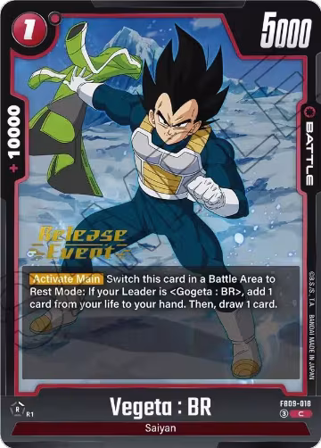 Vegeta : BR - FB09-018 (FB09-018), Dual Evolution Release Event Cards — DB Fusion card price