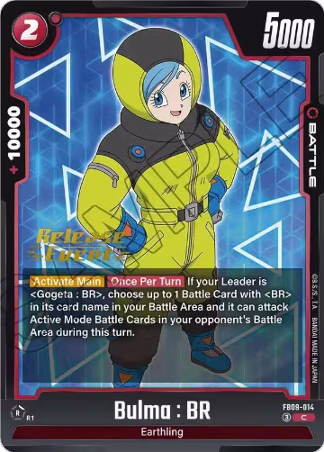 Bulma : BR (FB09-014), Dual Evolution Release Event Cards — DB Fusion card price