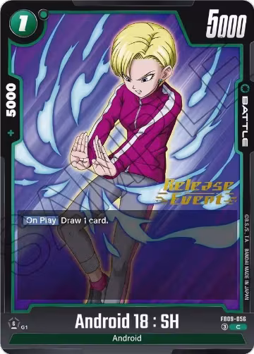 Android 18 : SH (FB09-056), Dual Evolution Release Event Cards — DB Fusion card price