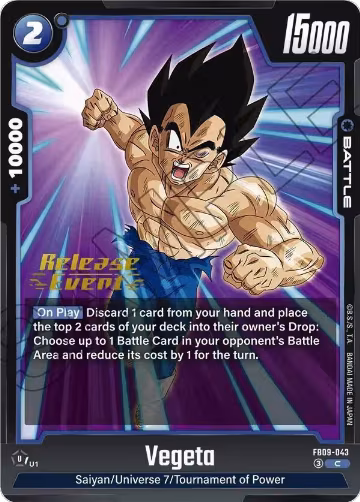 Vegeta - FB09-043 (FB09-043), Dual Evolution Release Event Cards — DB Fusion card price