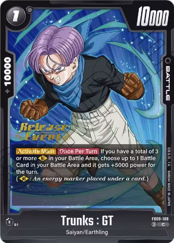Trunks : GT - FB09-108 (FB09-108), Dual Evolution Release Event Cards — DB Fusion card price