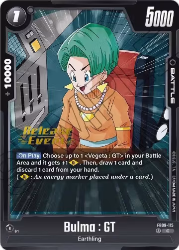 Bulma : GT (FB09-115), Dual Evolution Release Event Cards — DB Fusion card price
